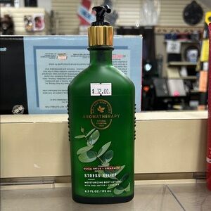 Bath & Body Work Aromatherapy Stress Relief Body Lotion Glass Bottle 6.5 fl oz
